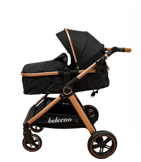 Carucior 2 in 1, Suspensie dubla pe roata, Geanta inclusa, strangere compacta, Bubu-Still, negru [4]