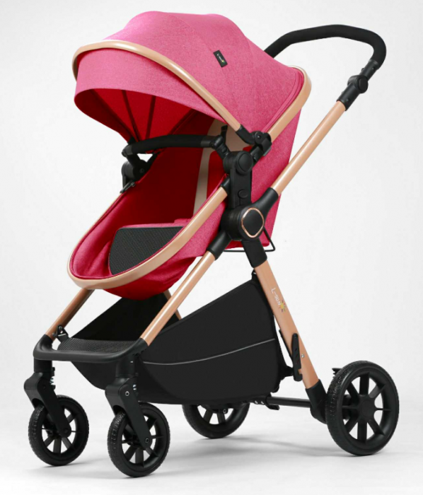 Carucior 2 in 1, Suspensie dubla pe roata, Geanta inclusa, strangere compacta, Maner reversibil [3]