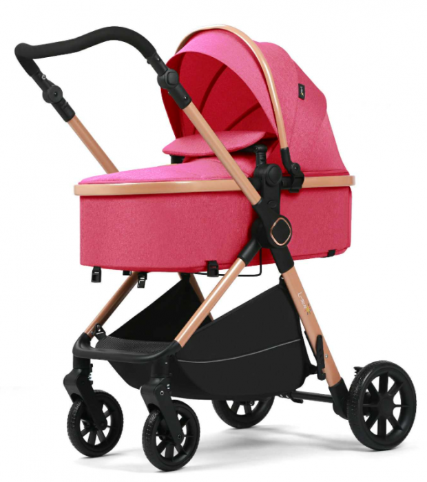 Carucior 2 in 1, Suspensie dubla pe roata, Geanta inclusa, strangere compacta, Maner reversibil [6]