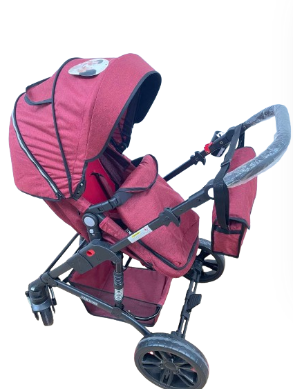 Carucior 2 in 1, Teknum, cu suspensii duble, husa de picioare, suport de sticluta si geanta de scutece [5]