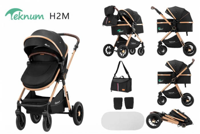 Carucior 2 in 1, Teknum, Modul sport transformabil din landou, Plasa de insecte, saltea si geanta de scutece, Manusi de protectie [2]