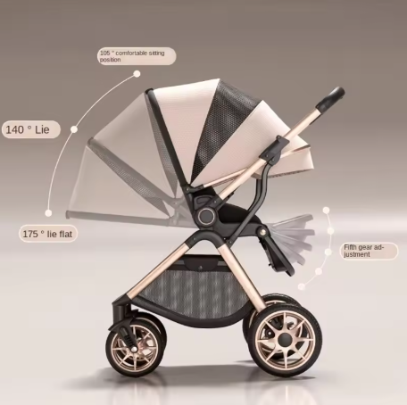 Carucior copii, 0-36 luni, Cu suspensii, Landou reversibil, Pozitie de somn si sezut, Roata cauciuc [4]