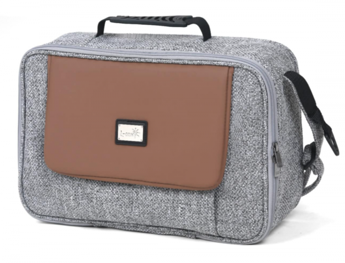 Carucior 3 in 1, 0-36 luni, Colectia Fizio-Lux G9, Piese distincte, Cu Suspensii, Landou reversibil, Husa de ploaie si insecte, Geanta de scutece, Manusi de protectie, Gri [5]