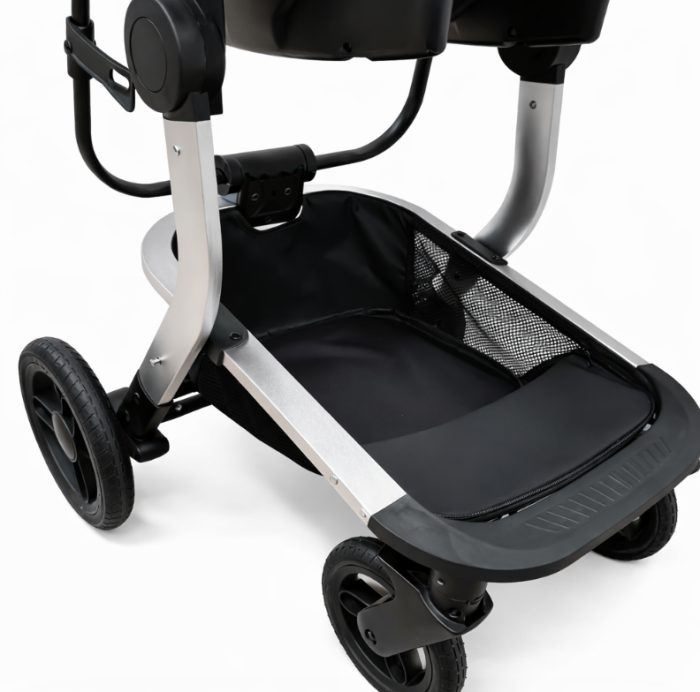 Carucior 3 in 1 cu 3 piese distincte, cadru ergonomic stabil, reversibil, negru [10]