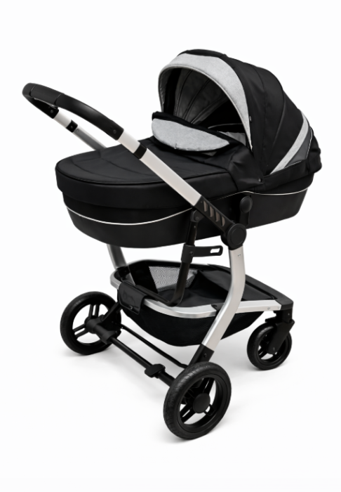 Carucior 3 in 1 cu 3 piese distincte, cadru ergonomic stabil, reversibil, negru [4]