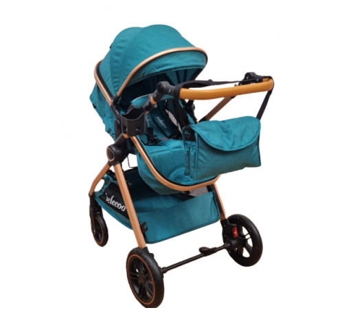 Carucior 3 in 1, Cu landou Reversibil, copertina extensibila, geanta pentru scutece, Belecoo, Cu scoica auto [3]