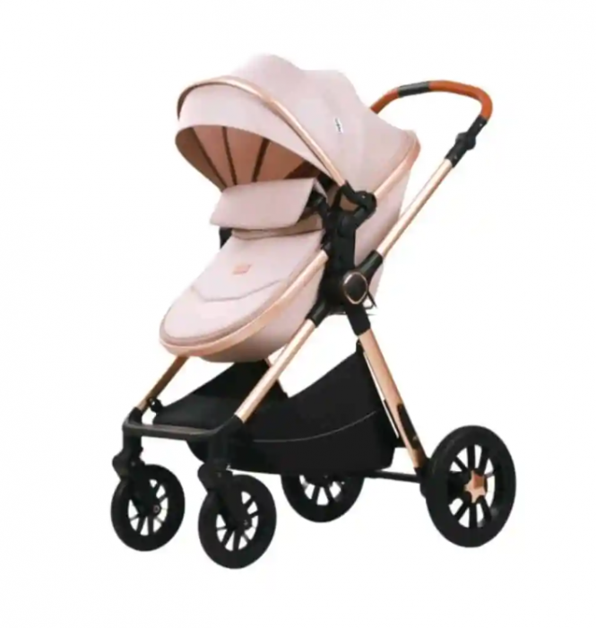 Carucior, 3 in 1, cu suspensii duble si landou reversibil, element sustinere dublu, Original Kidilo, Bej [3]