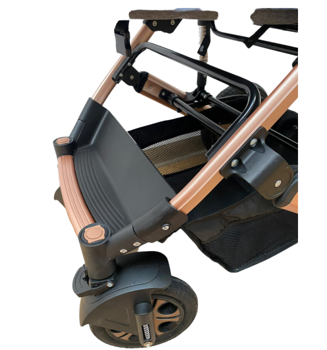 Carucior, 3 in 1, cu suspensii duble si landou reversibil, element sustine dublu, rosu [8]