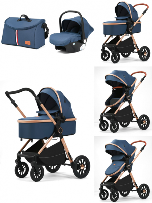 Carucior, 3 in 1, cu suspensii duble si landou reversibil, Element sustinere dublu, 0 luni - 3 ani, Original L-Sun [2]