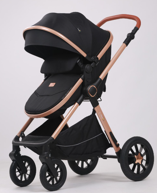 Carucior, 3 in 1, cu suspensii duble si landou reversibil, Element sustinere dublu, L-Sun, T5, Negru [3]