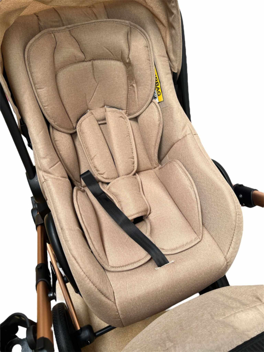 Carucior 3 in 1, dubla suspensie, matlasat, Bubu-Still Sun, 0-36 luni, Bej [3]