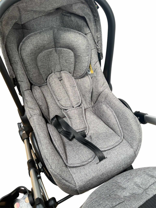 Carucior 3 in 1, dubla suspensie, matlasat, Bubu-Still Sun, 0-36 luni, gri [3]