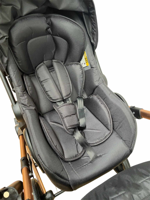 Carucior 3 in 1, dubla suspensie, matlasat, Bubu-Still Sun, 0-36 luni, gri [5]