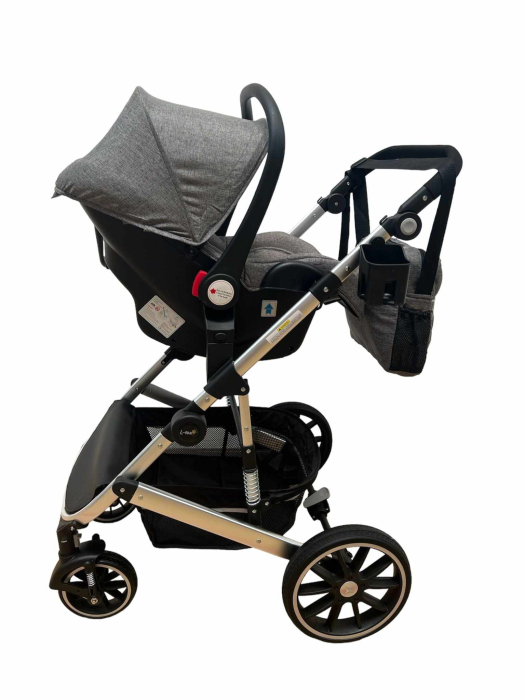 Carucior 3 in 1, dubla suspensie, matlasat, Bubu-Still Sun, 0-36 luni, gri [2]