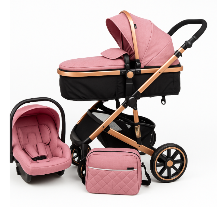 Carucior 3 in 1, dubla suspensie, matlasat, Bubu-Still Sun, 0-36 luni, lila [1]