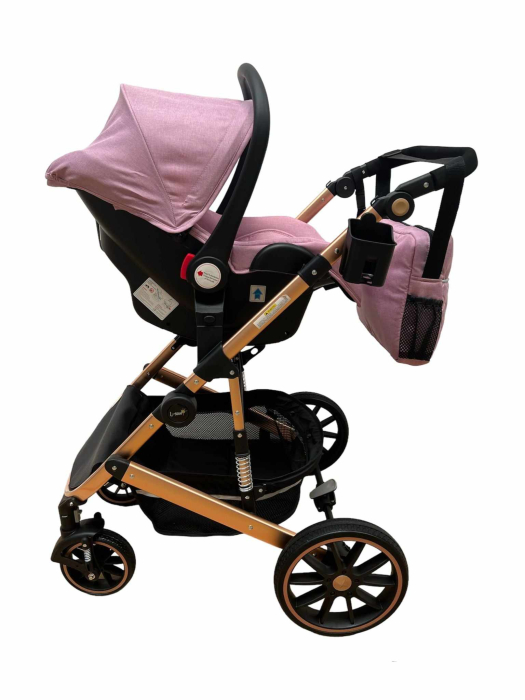 Carucior 3 in 1, dubla suspensie, matlasat, Bubu-Still Sun, 0-36 luni, lila [3]