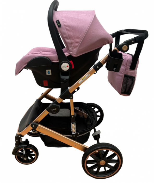 Carucior 3 in 1, dubla suspensie, matlasat, Bubu-Still Sun, 0-36 luni, Roata cauciuc, T4 [2]