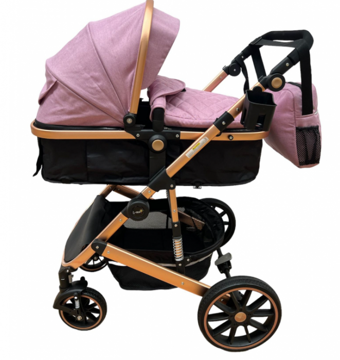 Carucior 3 in 1, dubla suspensie, matlasat, Bubu-Still Sun, 0-36 luni, Roata cauciuc, T4 [6]