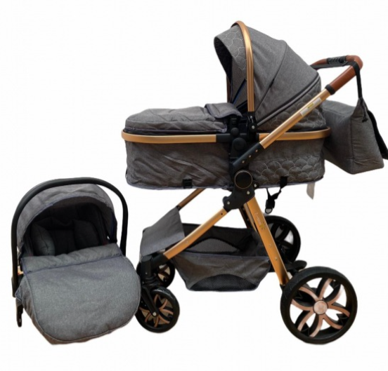 Carucior 3 in 1, Geanta de scutece, cu suspensie, Bubu-Still Sun-gri [2]