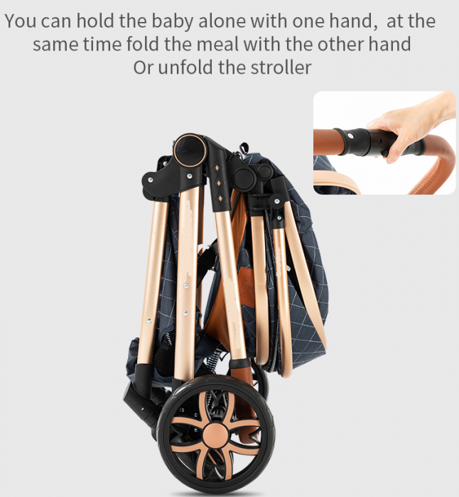 Carucior 3 in 1, Geanta de scutece, cu suspensie, Bubu-Still Sun-gri [7]