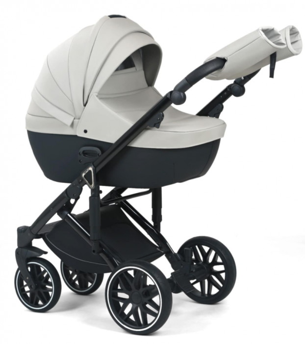 Carucior 3 in 1, 0-36 luni, Colectia Fizio-Lux G8, Piese distincte, Cu Suspensii, Landou reversibil, Husa de ploaie si insecte, Geanta de scutece, Manusi de protectie, Eco-piele, Gri [2]