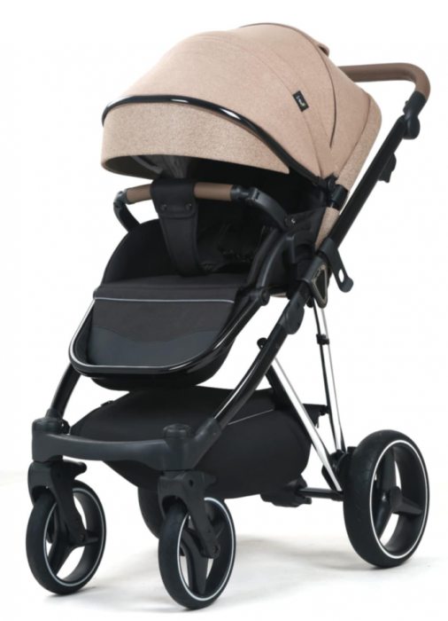 Carucior 3 in 1, 0-36 luni, Colectia Fizio-Lux G9, Piese distincte, Cu Suspensii, Landou reversibil, Husa de ploaie si insecte, Geanta de scutece, Manusi de protectie, Bej [4]