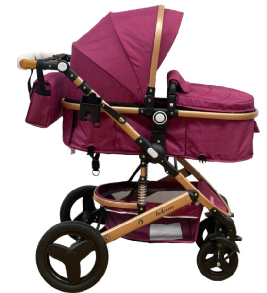 Carucior 3 in 1, Geanta de scutece, Suspensie dinamica pe roata si cadru, Bubu-Still, Mov [7]