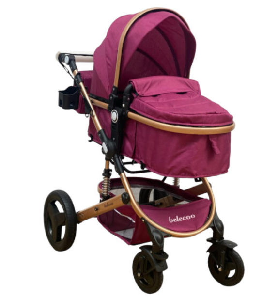 Carucior 3 in 1, Geanta de scutece, Suspensie dinamica pe roata si cadru, Bubu-Still, Mov [8]