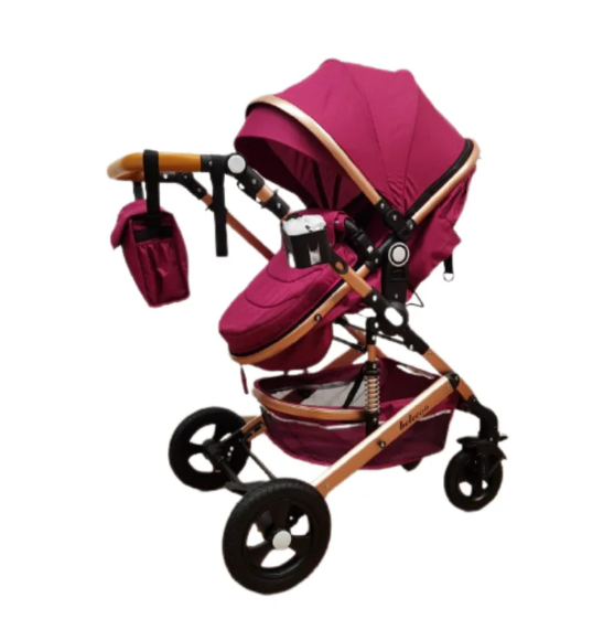 Carucior 3 in 1, Geanta de scutece, Suspensie dinamica pe roata si cadru, Bubu-Still, Mov [4]