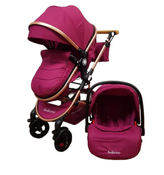 Carucior 3 in 1, Geanta de scutece, Suspensie dinamica pe roata si cadru, Bubu-Still, Mov [1]