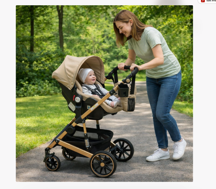 Carucior 3 in 1, Geanta de scutece, Suspensie dinamica pe roata si cadru, Cadru aluminiu [3]