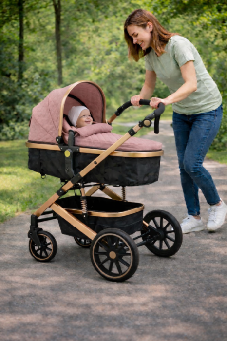 Carucior 3 in 1, Geanta de scutece, Suspensie dinamica pe roata si cadru, Cadru aluminiu [11]