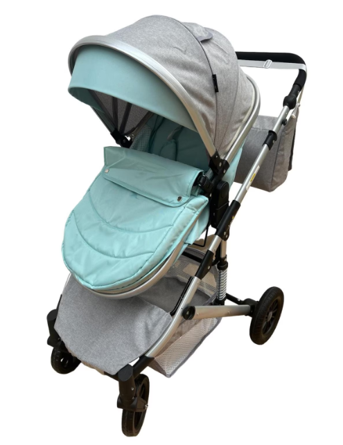 Carucior 3 in 1, Geanta de scutece, Suspensie dinamica, vernil [11]