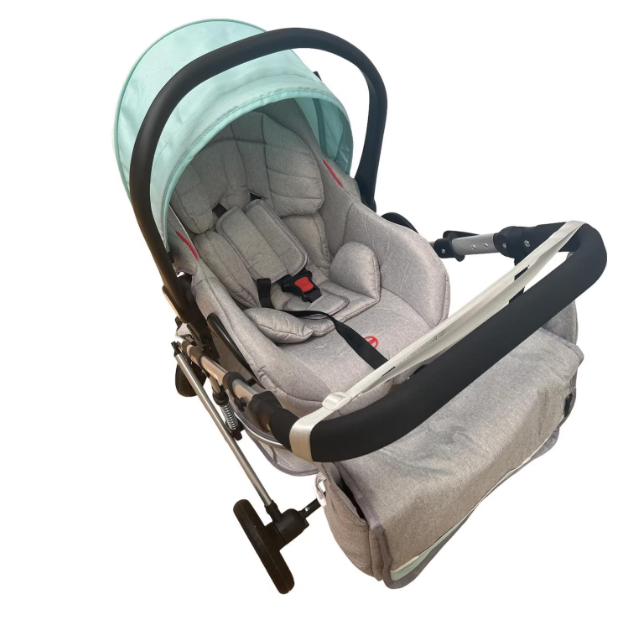 Carucior 3 in 1, Geanta de scutece, Suspensie dinamica, vernil [10]