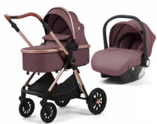 Carucior, 3 in 1, Geanta de scutece, Suspensie interioara, Original Kidilo, Roata din cauciuc siliconat, mov-liliac [4]