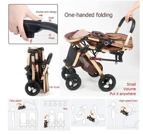 Carucior 3 in 1, Geanta de scutece, Suspensie pe roata, Bubu-Still Sun crem [17]