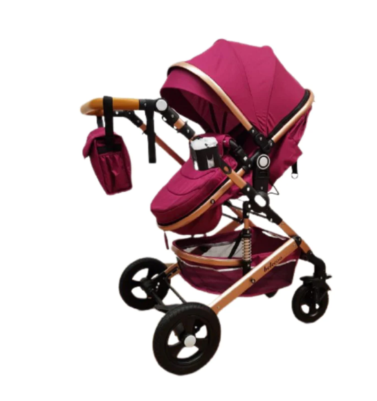 Carucior 3 in 1, Geanta de scutece, Suspensie pe roata, Bubu-Still Sun MOV [3]