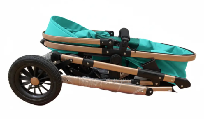 Carucior 3 in 1, Geanta de scutece, Suspensie pe roata, Bubu-Still Sun-Turcoise [7]