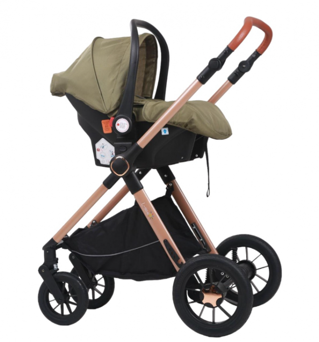 Carucior 3 in 1, Geanta de scutece, Suspensie pe roata si cadru, Bubu-Still Kidilo, Gri [5]