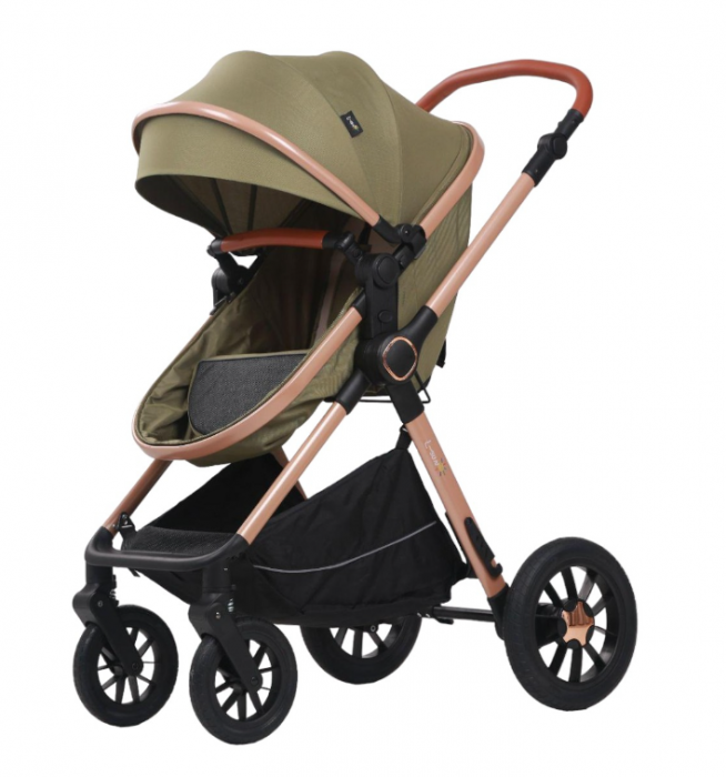 Carucior 3 in 1, Geanta de scutece, Suspensie pe roata si cadru, Bubu-Still Kidilo, Gri [6]