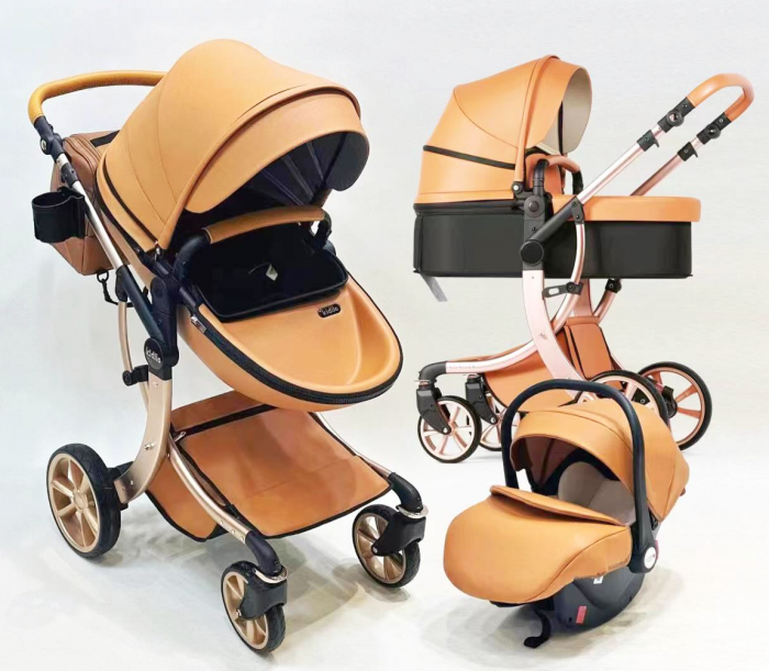 Carucior 3 in 1, Geanta de scutece, Suspensie pe roata si cadru, Bubu-Still Kidilo, Bej [4]