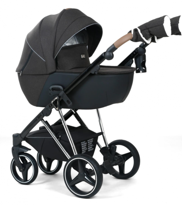 Carucior 3 in 1, 0-36 luni, Colectia Fizio-Lux G9, Piese distincte, Cu Suspensii, Landou reversibil, Husa de ploaie si insecte, Geanta de scutece, Manusi de protectie, negru [2]