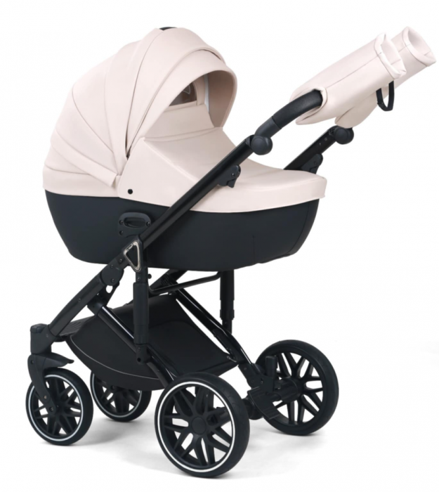 Carucior 3 in 1, 0-36 luni, Colectia Fizio-Lux G8, Piese distincte, Cu Suspensii, Landou reversibil, Husa de ploaie si insecte, Geanta de scutece, Manusi de protectie, Eco-piele, Bej unt [2]