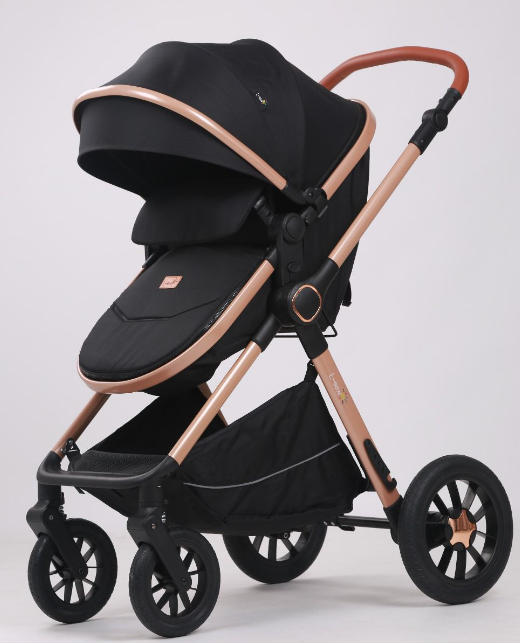 Carucior 3 in 1, Geanta de scutece, Suspensie pe roata si cadru, Bubu-Still Kidilo, negru [2]