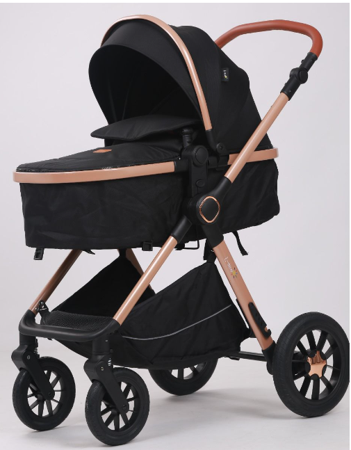 Carucior 3 in 1, Geanta de scutece, Suspensie pe roata si cadru, Bubu-Still Kidilo, negru [3]