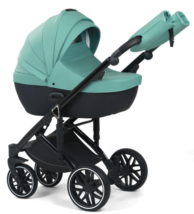 Carucior 3 in 1, 0-36 luni, Colectia Fizio-Lux G8, Piese distincte, Cu Suspensii, Landou reversibil, Husa de ploaie si insecte, Geanta de scutece, Manusi de protectie, Eco-piele, Green [2]