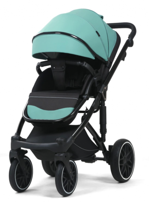 Carucior 3 in 1, 0-36 luni, Colectia Fizio-Lux G8, Piese distincte, Cu Suspensii, Landou reversibil, Husa de ploaie si insecte, Geanta de scutece, Manusi de protectie, Eco-piele, Green [4]
