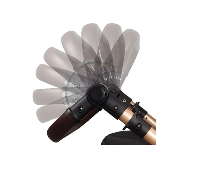 Carucior 3 in 1, Geanta de scutece, Suspensie pe roata si cadru, Pliabil, Original Belecoo, Negru cu cadru auriu [8]