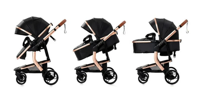 Carucior 3 in 1, Geanta de scutece, Suspensie pe roata si cadru, Bubu-Still, Sun-NEGRU [9]