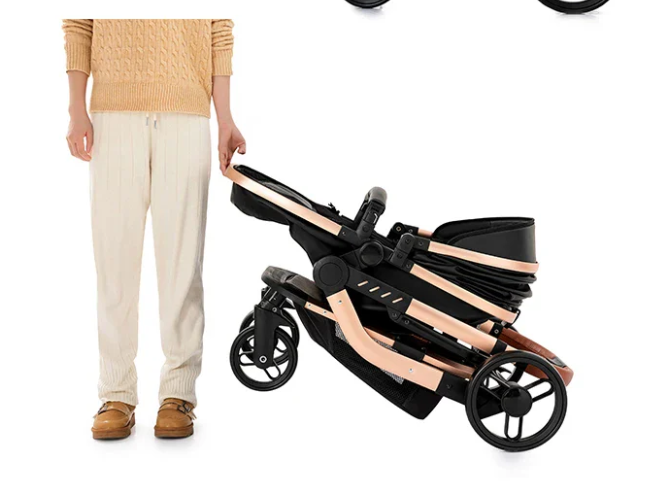 Carucior 3 in 1, Geanta de scutece, Suspensie pe roata si cadru, Bubu-Still, Sun-NEGRU [14]